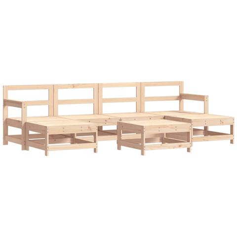 Set Salotto Da Giardino 7 Pz In Legno Massello Di Pino - Foto 2