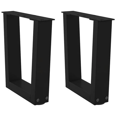 Gambe Per Tavolo Da Pranzo A V 2 Pz Nero 40x(30-31,3)cm Acciaio - Foto 1