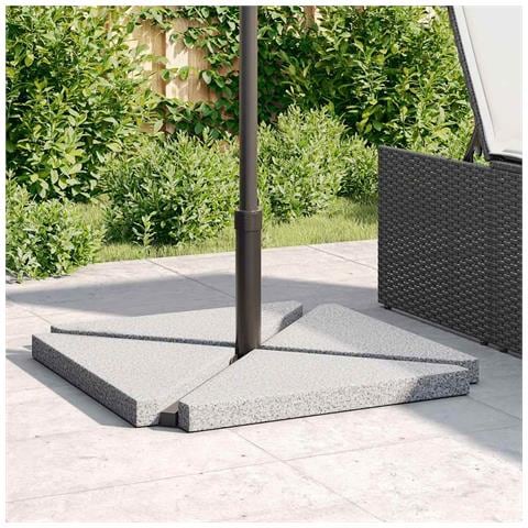 Piastre Per Parasole 4 Pz In Granito Triangolare 14 Kg Grigio - Foto 3
