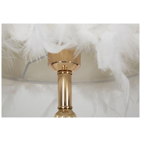 Lampada Da Tavolo Piume 5 - Bianco - Metallo - 25x25x54 Cm - Foto 2