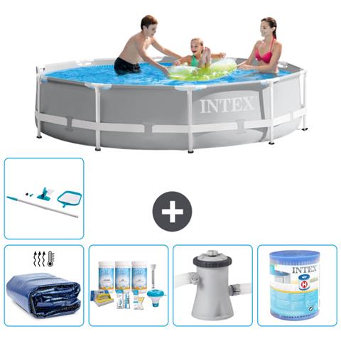 Piscina Fuori Terra - In Giro - 305x76 Cm - Grigio - Include Accessori Coordinati A1830 - Foto 1