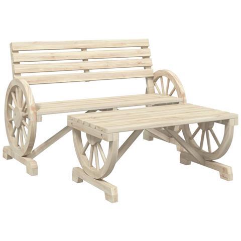 Lusso Casadino - Set Salotto Da Giardino 2 Pz In Legno Massello Di Abete - Foto 1