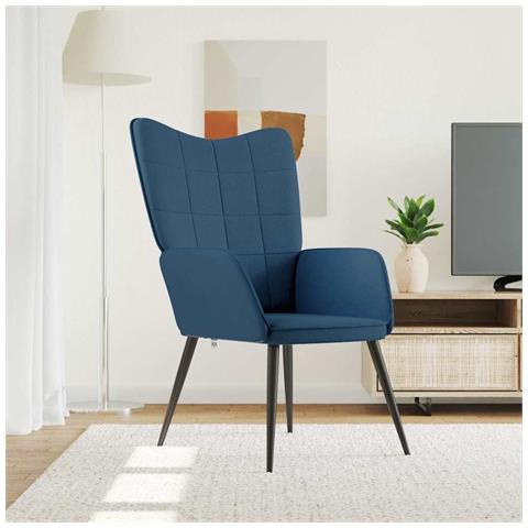 Lusso Casadino -  Sedia Relax Blu In Tessuto - Foto 8