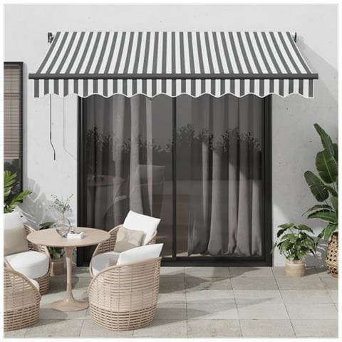 Lusso Casadino -  Tenda Sole Retrattile Automatica Antracite E Bianco 300x250 Cm - Foto 8