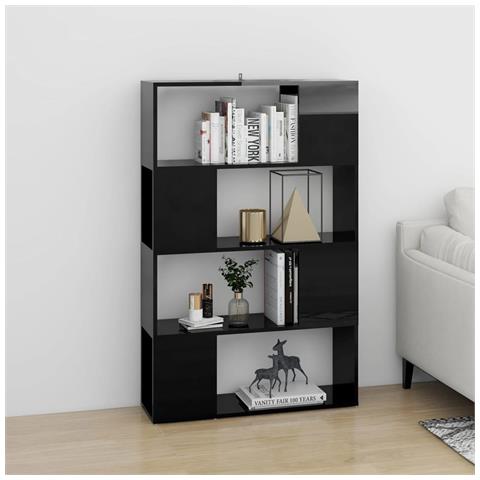 Lusso Casadino -  Libreria/divisorio Nero Lucido 80x24x124,5 Cm - Foto 2