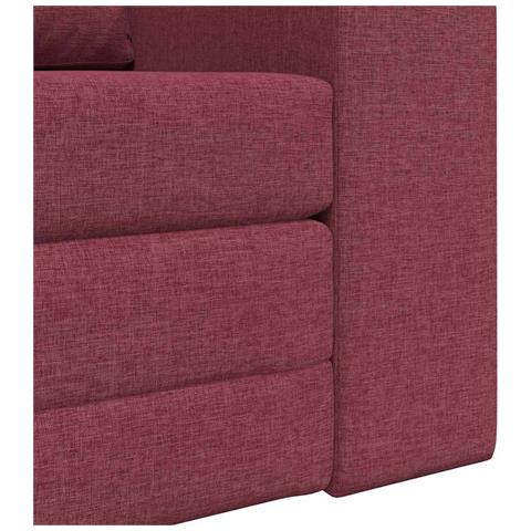 Divano Letto 2-in-1 Rosso Borgogna 98x71x83 cm Tessuto - Foto 9
