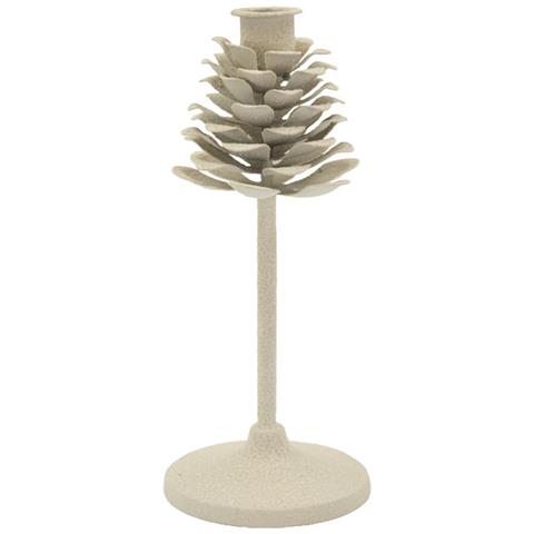 Portacandela Mf745 - Beige - Metallo - 9,5x9,5x22,5 Cm - Foto 1