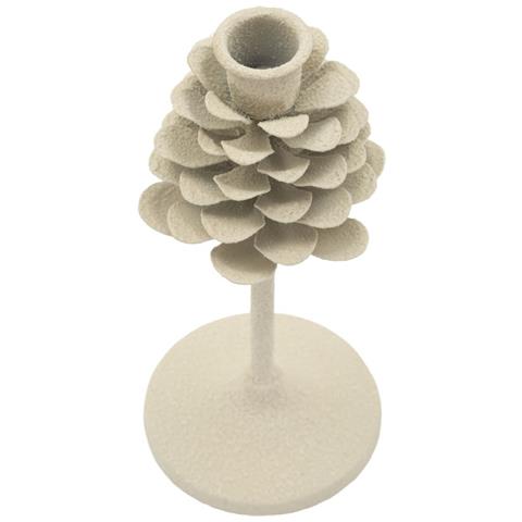 Portacandela Mf745 - Beige - Metallo - 9,5x9,5x22,5 Cm - Foto 2