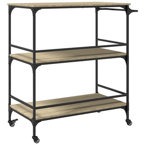 Carrello da Cucina Rovere Sonoma 100,5x50x105 cm - Foto 9