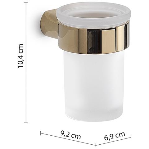 Portaspazzolini Da Muro In Ottone E Cromall Pi10 Gedy Serie Pirenei Oro - Foto 2