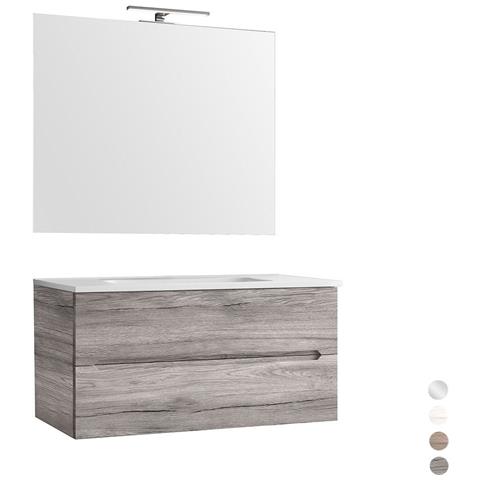 Composizione Mobile Bagno Sospeso Con Cassetti Cm 90 Mod. Talia - Rovere Nodi - Foto 2