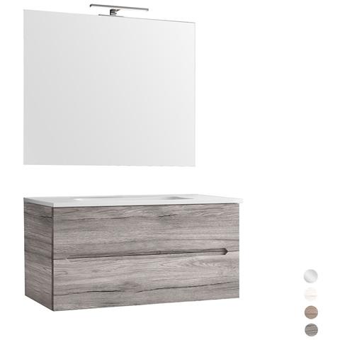 Composizione Mobile Bagno Sospeso Con Cassetti Cm 90 Mod. Talia - Rovere Nodi - Foto 1