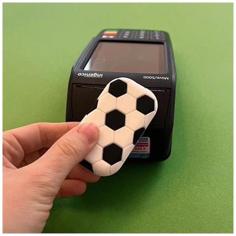 Portafoglio Contactless Con Guscio Modello Foot Compatto E Facile Da Usare, Bianco / Nero - Foto 3