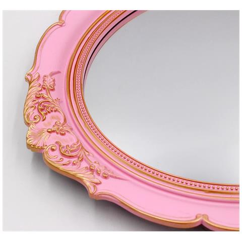 Set Di 2 Specchi Decorativi Vintage Rosa Da Parete 37,6 X 33,3 Cm - Foto 2