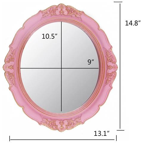 Set Di 2 Specchi Decorativi Vintage Rosa Da Parete 37,6 X 33,3 Cm - Foto 5