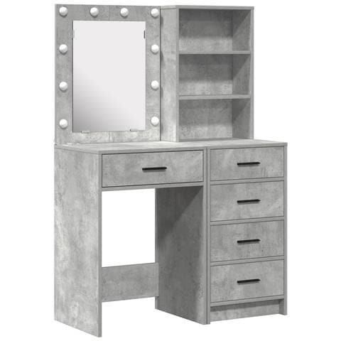 Set di 2 Pezzi di Vanity con LED Grigio Cemento in Legno Ingegnerizzato - Foto 1