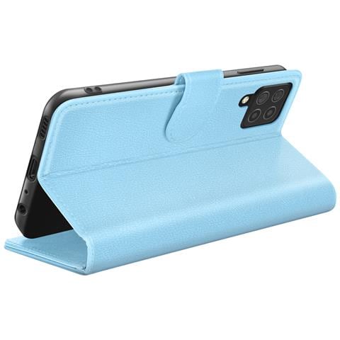 Custodia A Portafoglio Per Galaxy M22 / M32 / A22 Con Supporto E Linguetta Magnetica, Azzurro - Foto 2