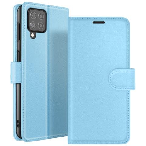 Custodia A Portafoglio Per Galaxy M22 / M32 / A22 Con Supporto E Linguetta Magnetica, Azzurro - Foto 1