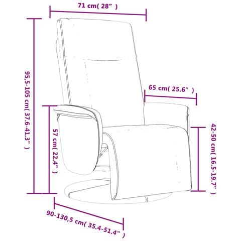 Poltrona Reclinabile con Poggiapiedi Marrone in Similpelle - Foto 9