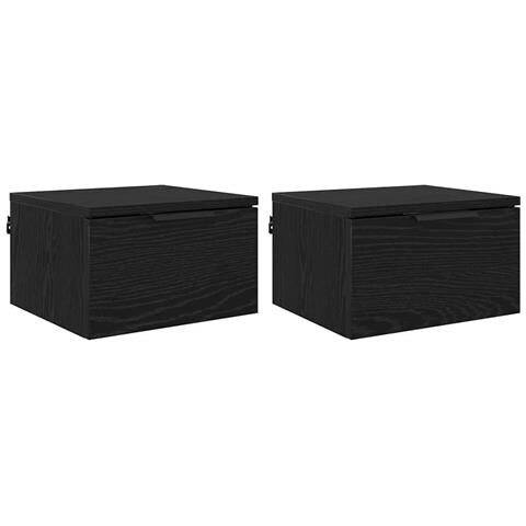 Armadio da Notte con cassetto 2 pcs Rovere nero 34 x 30 x 20 cm - Foto 1