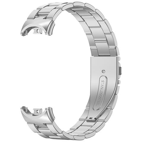 Cinturino In Metallo Compatibile Con Xiaomi Mi Band 8/9/10 - Bracciale A Tre Maglie In Acciaio Inossidabile Stile Ufficiale Silver - Foto 1