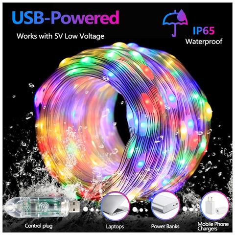 Catena Luminosa Pixel Led 5m 50 Led Con Controller Bluetooth A 24 Tasti - Alimentazione Usb, Luci Fatate Rgbic - Foto 2