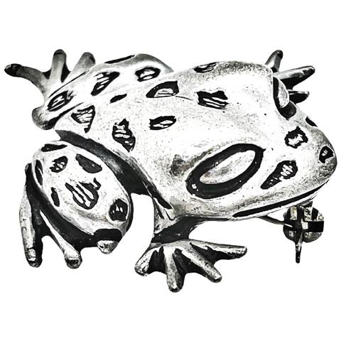 Spilla A Forma Di Rana Placcata In Argento - Foto 1