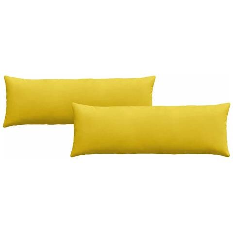 Cuscini da Divano 2 pcs Giallo 120 x 40 cm Tessuto in Cords - Foto 1