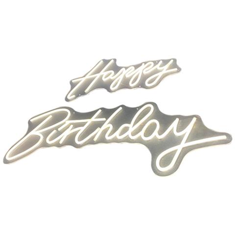 Insegna Al Neon Led ""buon Compleanno"" - Luce Acrilica 42x32cm Per Decorazioni Feste - Foto 1