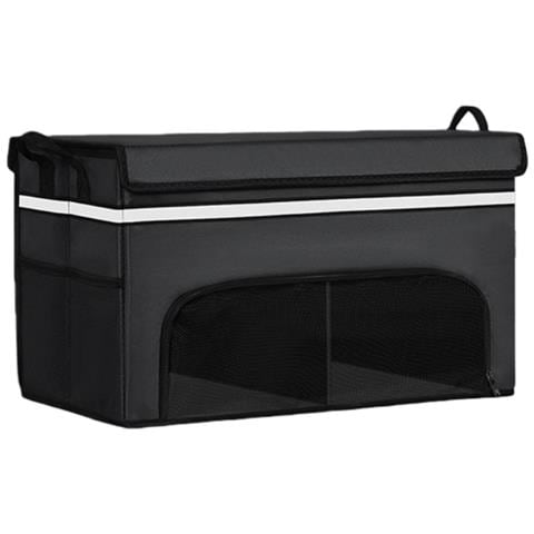 Organizzatore Per Bagagliaio Auto Pieghevole A Doppio Strato Di Grande Capacità - Tessuto Oxford Black - Foto 1