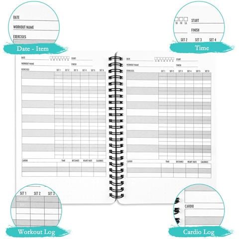 A5 Planner Fitness A Spirale - Diario Di Allenamento, Tracker Esercizi Quotidiani - Foto 4