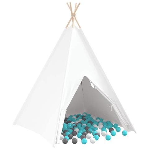 Tenda Teepee Bianco 120 x 120 x 150 cm Tessuto e Plastica - Foto 1