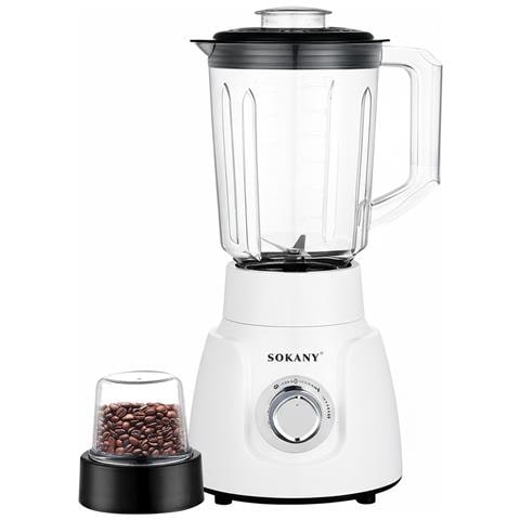 Frullatore 2 In 1 500 W 1,6 L Ultra Resistente Con Macinino, Bianco - Foto 1