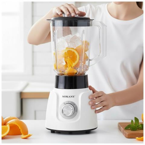 Frullatore 2 In 1 500 W 1,6 L Ultra Resistente Con Macinino, Bianco - Foto 5