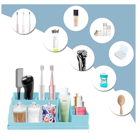 Organizzatore Porta Spazzolini Da Bagno In Silicone 2-in-1 - Contenitore Con Vassoio Di Drenaggio Black - Foto 2