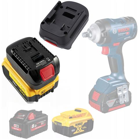 Adattatore Batteria Dewalt /milwaukee Per Bosch 18v (dm18bsl) - Compatibile Con Utensili Bosch 18v, Porta Usb 5v 2.1a, Alta Qualità - Foto 1