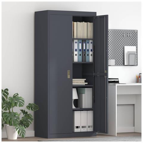 Armadio Antracite 80 x 40 x 180 cm Acciaio - Foto 2