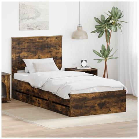 Struttura del letto con cassetto Rovere fumé 90 x 190 cm - Foto 2