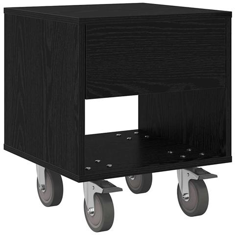 Comodino Rovere Nero 40,5 x 40 x 48 cm Legno multistrato - Foto 1