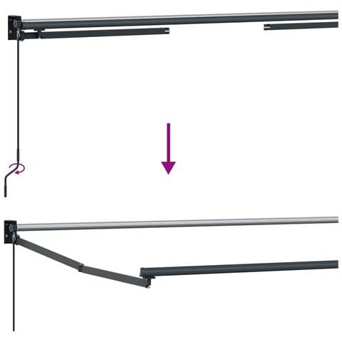 Tenda retrattile manuale con LED Antracite 3,5 x 2 m - Foto 9