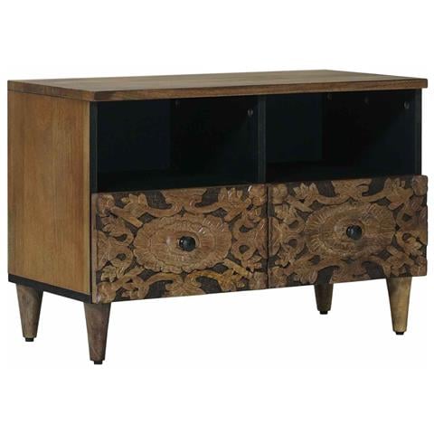 Mobile TV Marrone 70 x 33,5 x 46 cm Legno di mango massello - Foto 1