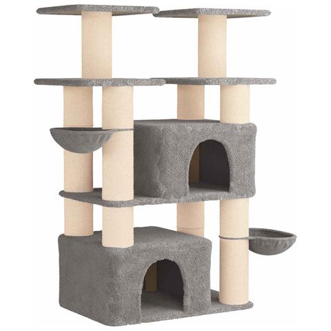 Albero per gatti con pali per graffiare in sisal 2 pz 147 cm - Foto 1