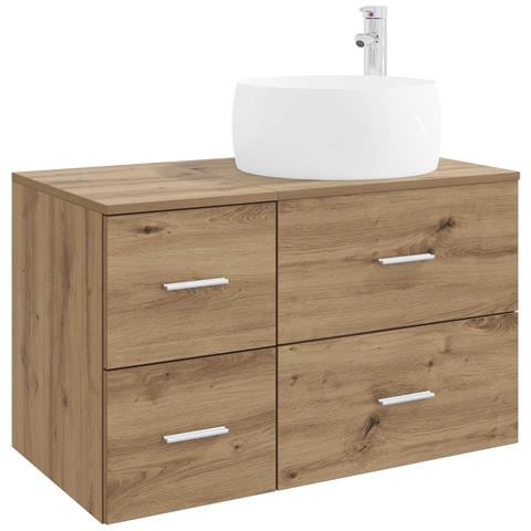 Set di mobili per il bagno 2 pz Rovere Artigianale - Foto 1