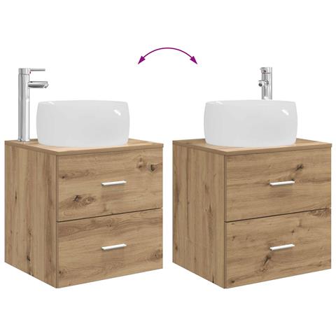 Set di mobili per il bagno 2 pz Rovere Artigianale - Foto 10