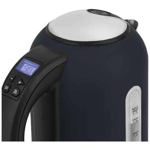 Bollitore elettrico programmabile BOE56 1,7 L Acciaio inox, Termostato regolabile 40-100°C, Mantenimento in caldo, 220W, blu - Foto 2