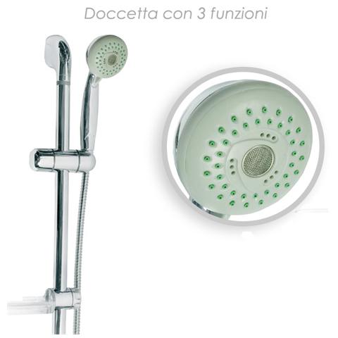 Saliscendi cromato con 3 funzioni cambia getti Tubo Flex 150 cm - Foto 1