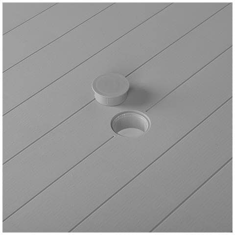 Tavolo Da Giardino Effetto Rattan Grigio Chiaro 80 X 80 Cm Fossano - Foto 18