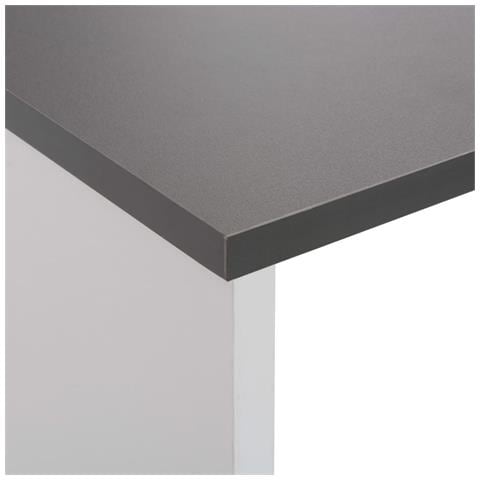 Tavolo Bar con 2 Piani d'Appoggio Bianco e Grigio 130x40x120cm - Foto 10
