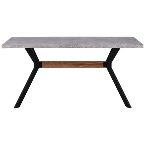 Tavolo Da Pranzo 160x90 Cm Effetto Cemento / nero Benson - Foto 15