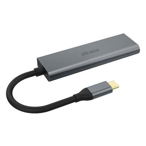 Ak-cbca25-18bk Hub Di Interfaccia Usb 3.2 Gen 1 [3.1 Gen 1] Type-c 5000 Mbit / s Grigio (Ak-cbca25-18bk Usb Type-c 4 Port Hub)  - Foto 2
